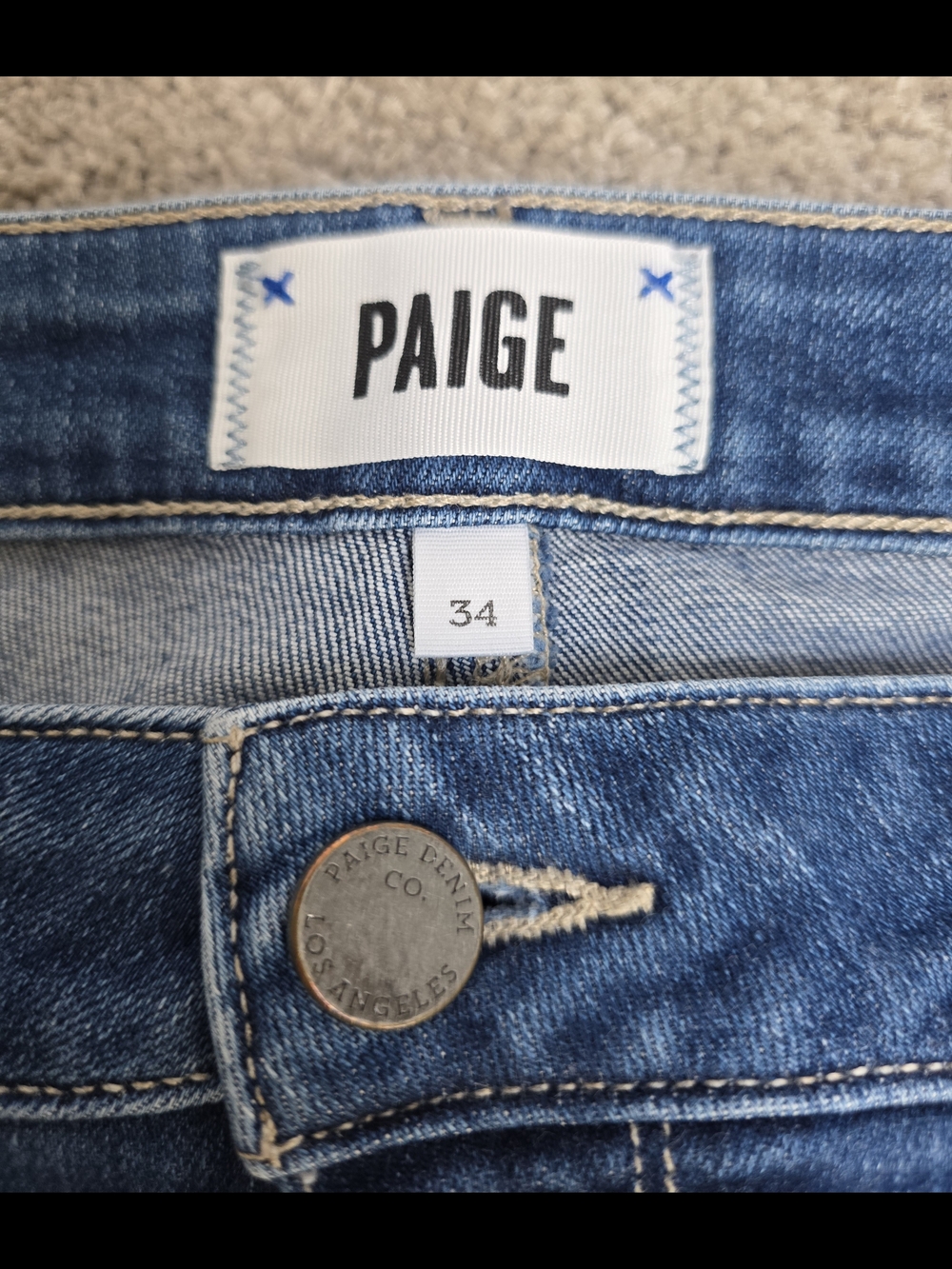 PAIGE Verdugo Ankle Distressed Skinny Jeans - Size 34 - Picture 3 of 12